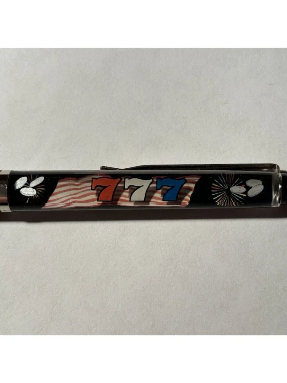 Las Vegas Slots Floaty Pen Gambling Games Triple 7 Chips Souvenir Promo Vintage